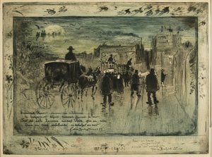 Procession funéraire sur le boulevard de Clichy, 1887