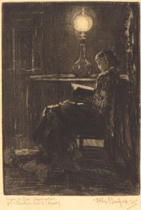 Liseuse à la Lampe, 1879 - Felix Hilaire Buhot