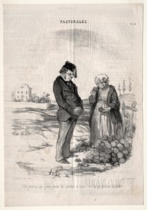 Pastorales, planche 33 : Ils disent néanmoins que si je plante des pommes de terre, je récolterai des truffes - Felix Hilaire Buhot