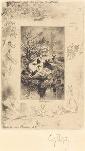Page de titre pour Lettres de Mon Moulin, vers 1885 - Felix Hilaire Buhot