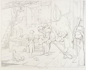(Rip Van Winkle, illustration) Rip amusant les enfants - Felix Octavius Carr Darley