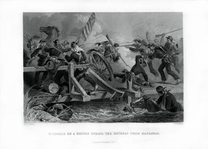 Lutte sur un pont pendant la retraite de Manassas, Virginie - Felix Octavius Carr Darley