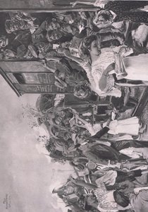 En route pour le front, illustration de Hindenburg publié par Daterlandischer Derlag C U Weller Berlin - Felix Schwormstadt