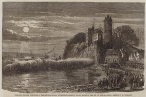 La grande marée dans la Seine à la pointe de Tancarville, en face de Quillebeuf, dans la nuit du 9 mars - Felix Thorigny