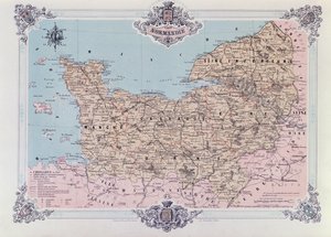 Carte de Normandie, du 1er volume de La Normandie Illustrée, gravée par Charpentier, publiée à Nantes en 1852