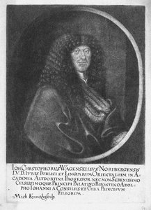 Portrait de Johann Christoph Wagenseil 1633-1705, fin du 17ème siècle