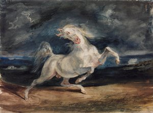 Cheval effrayé par la foudre - Ferdinand Victor Eugene Delacroix