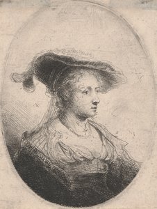 Femme dans un ovale