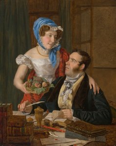 Le professeur Josef Jüttner, cartographe, et son épouse - Ferdinand Georg Waldmüller