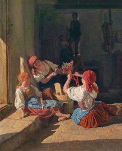 Enfants décorant le chapeau d