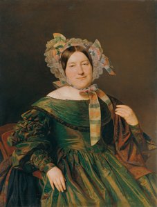 Femme en robe verte changeant au saumon - Ferdinand Georg Waldmuller