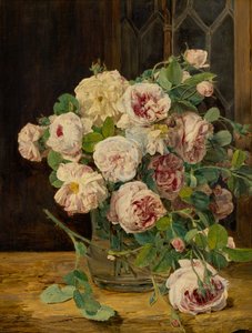 Bouquet de roses à la fenêtre - Ferdinand Georg Waldmuller