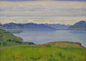 Paysage au lac Léman avec vue vers le Valais - Ferdinand Hodler