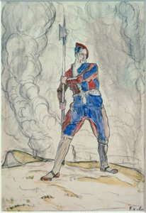 Landsknecht debout, étude pour la bataille de Marignan