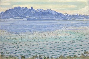 Lac de Thoune avec la chaîne du Stockhorn - Ferdinand Hodler