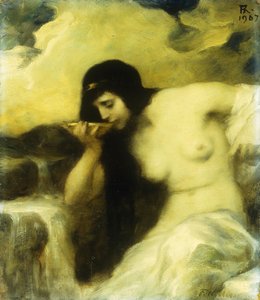 Une nymphe buvant à une source, 1907