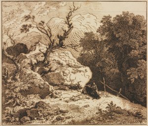 Ermite dans un paysage boisé - Ferdinand Kobell