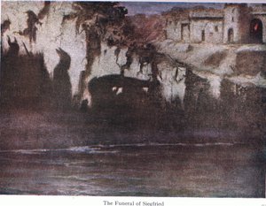 Les funérailles de Siegfried, illustration de The Stories of Wagner