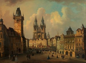 La place de la Vieille Ville à Prague - Ferdinand Lepie