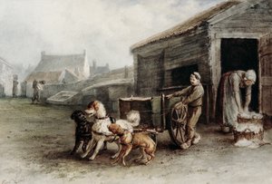 Un chien de voiture, Hollande, vers 1890