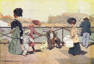 Le mendiant aveugle sur le pont des Arts à Paris, dans Imagier de l
