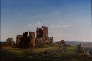Vue du château en ruine de Hammershus