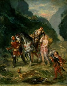 Angélique et Médor blessé, vers 1860 (huile sur toile) - Ferdinand Victor Eugene Delacroix