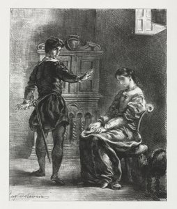 Hamlet et Ophélie - Ferdinand Victor Eugene Delacroix