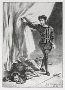 Hamlet et le cadavre de Polonius, 1835 - Ferdinand Victor Eugene Delacroix