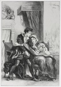 Hamlet : Hamlet et la Reine, 1834 - Ferdinand Victor Eugene Delacroix