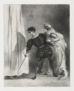 Hamlet : Le meurtre de Polonius, 1834 - Ferdinand Victor Eugene Delacroix
