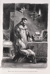 Illustrations pour Faust : Faust dans sa loge, 1828 - Ferdinand Victor Eugene Delacroix