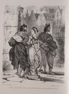 Illustrations pour Faust : Faust cherche à séduire Marguerite, 1828