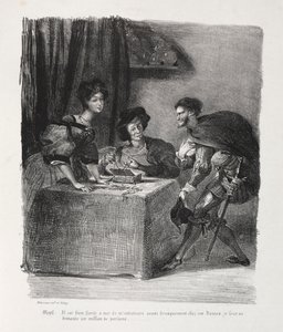 Illustrations pour Faust : Méphistophélès chez Marthe, 1828