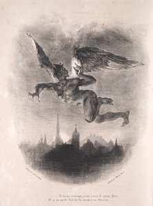 Illustrations pour Faust : Méphistophélès dans les airs, 1828