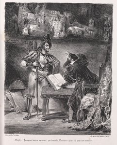 Illustrations pour Faust : Méphistophélès rend visite à Faust, 1828