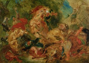 Étude pour La Chasse au lion, 1854 - Ferdinand Victor Eugene Delacroix