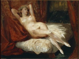 Étude de femme nue allongée sur un canapé dite la femme aux bas blancs