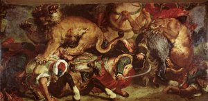 La chasse au lion, 1855