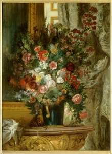 Vase de fleurs sur une console - Ferdinand Victor Eugene Delacroix