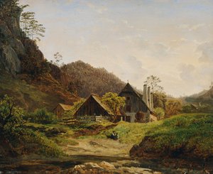 Paysage avec forge