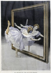 Danse classique : danseuse faisant des exercices devant un miroir - s.d., doc allemand