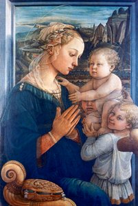 Madone et enfant avec des anges, c1455