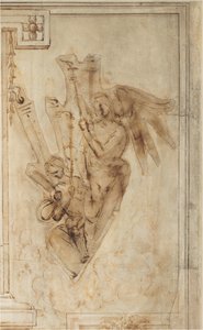 Deux anges portant des torches