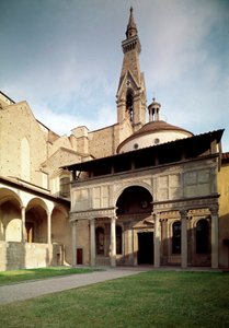 Vue de la chapelle des Pazzi par Filippo Brunelleschi (1377-1446)