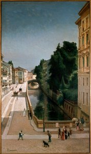 Vue du canal dans la rue Senato à Milan