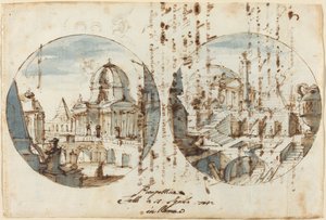 Fantasmes architecturaux avec temples et pyramides - Filippo Juvarra