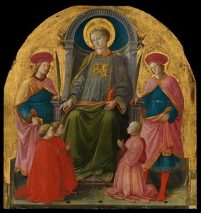 Saint Laurent en trône avec des saints et des donateurs, années 1440