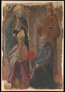 Saints Augustin et François, un évêque saint, et Saint Benoît