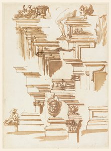 Détails architecturaux ; figures humaines